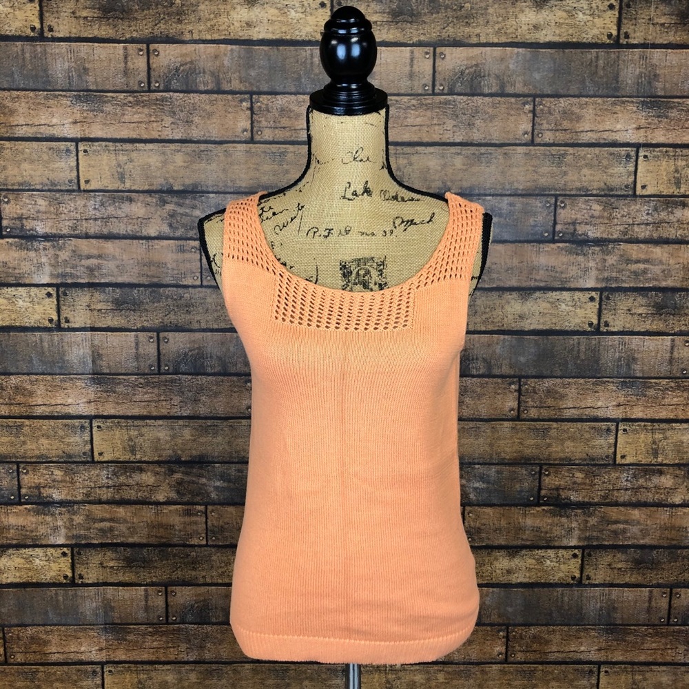 Chelsea & Theodore S Orange Knit Tank Top